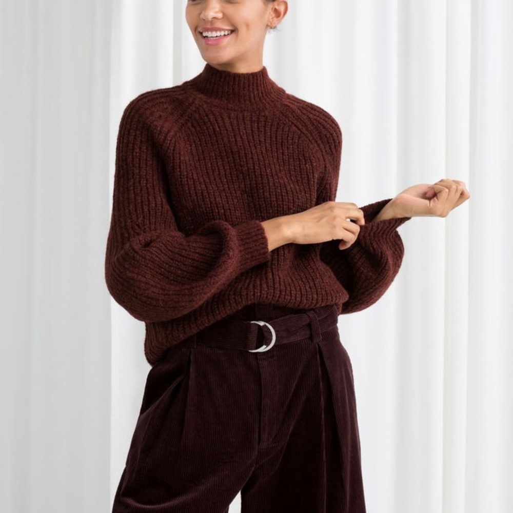 & Other Stories Alpaca Turtleneck Sweater Red Size Medium
